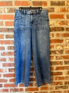 P133 - Maurices Two-Tone Straight-Leg Women’s Jeans - Blue
